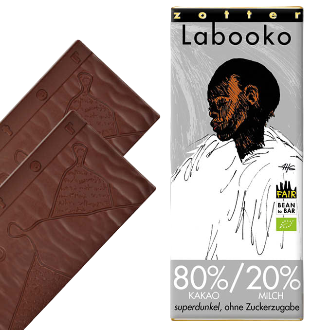 Zotter "Labooko Kakao 80% / Milch 20%" Bio - Kaffeehimmel Bio-Manufaktur