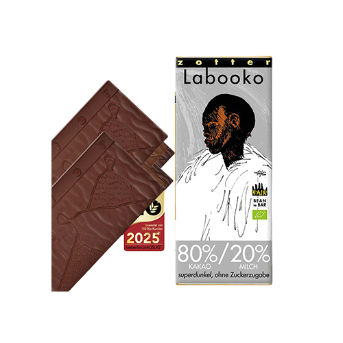 Zotter "Labooko Kakao 80% / Milch 20%" Bio - Kaffeehimmel Bio-Manufaktur
