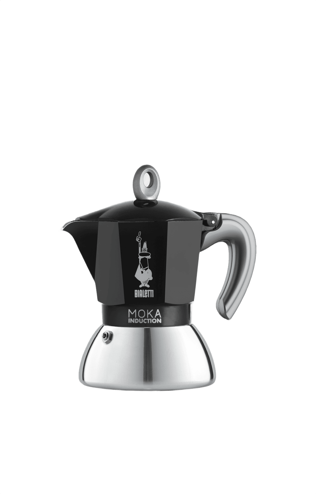 Bialetti Moka Induktion, Schwarz, Espressokocher mit Bi-Layer-Kessel