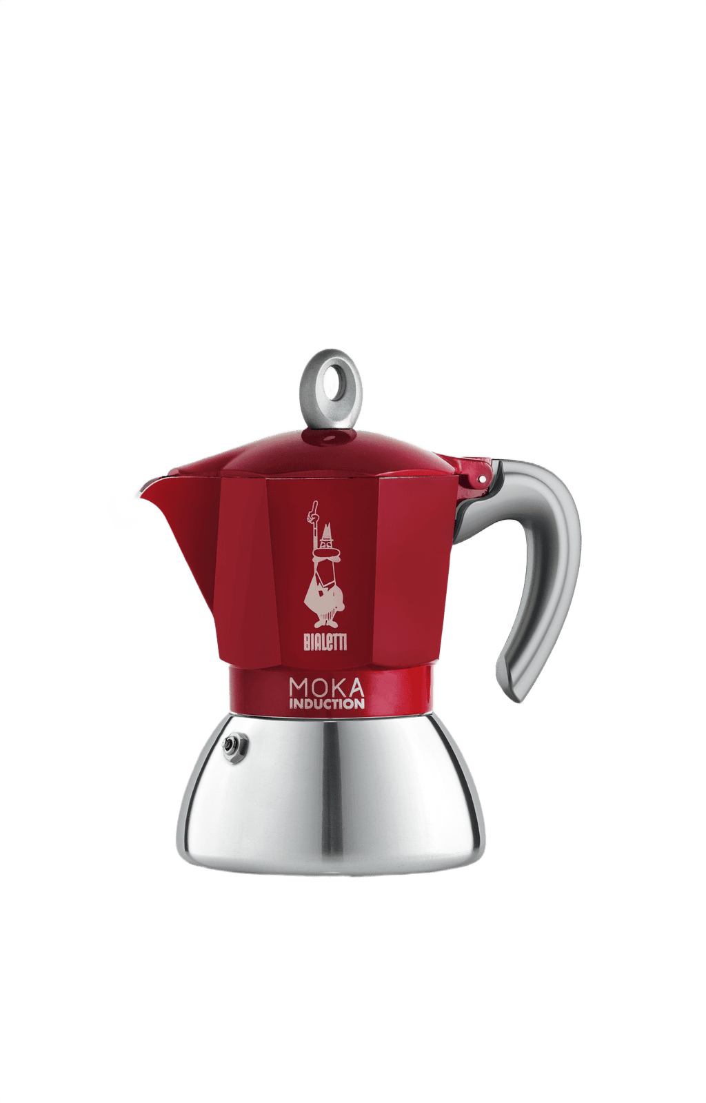 Bialetti Moka Induktion, Rot, Espressokocher mit Bi-Layer-Kessel