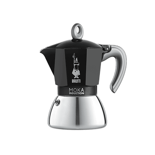 Bialetti Moka Induktion, Schwarz, Espressokocher mit Bi-Layer-Kessel - Kaffeehimmel Bio-Manufaktur