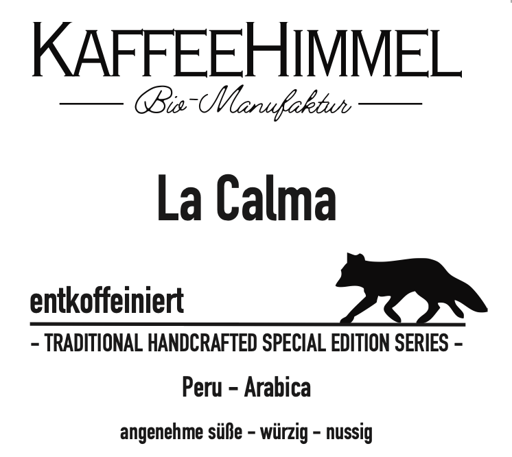"La Calma" entkoffeinierter Bio Kaffee - Kaffeehimmel Bio-Manufaktur