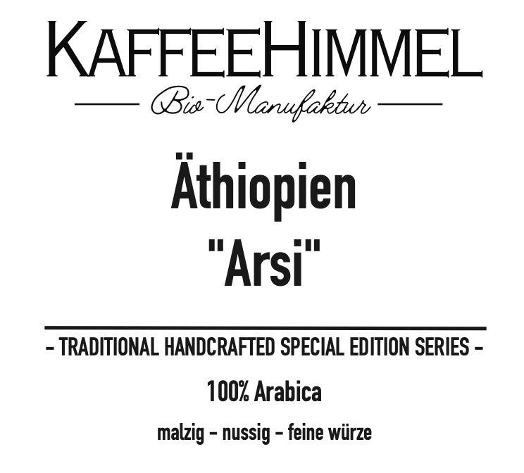 "Arsi" Äthiopien Bio - Kaffeehimmel Bio-Manufaktur