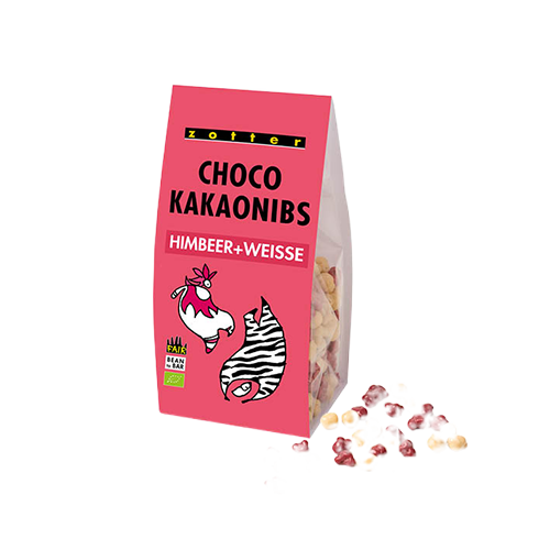 Zotter "Choco Kakaonibs Himbeer & Weisse" Bio - Kaffeehimmel Bio-Manufaktur