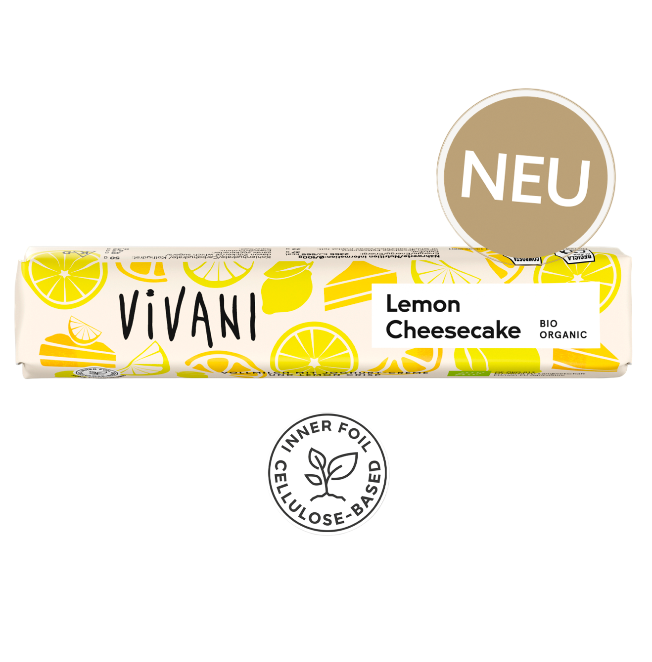 Vivani "Lemon Cheesecake" Schokoriegel - Kaffeehimmel Bio-Manufaktur