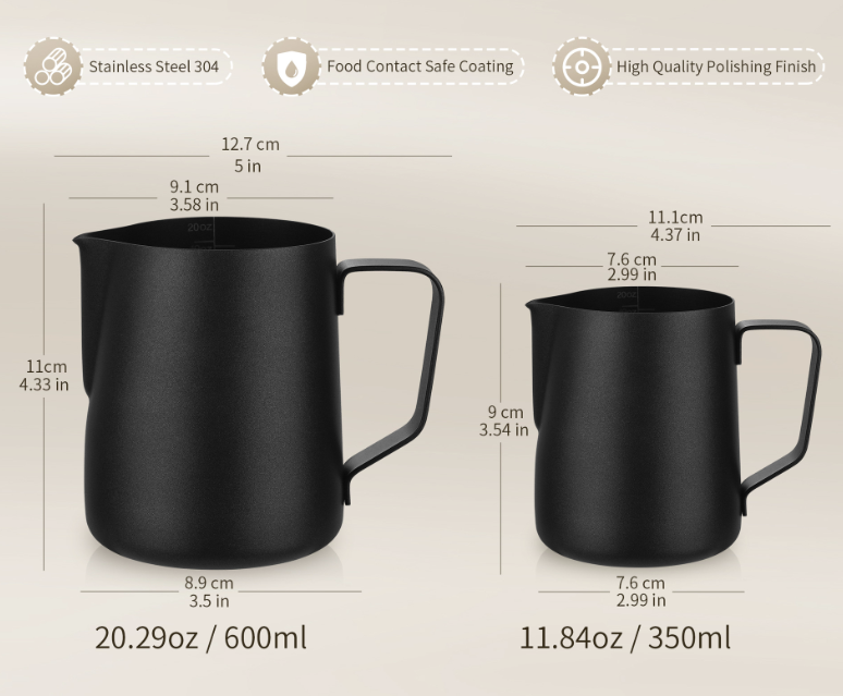 KaffeeHimmel Milchkännchen schwarz - Kaffeehimmel Bio-Manufaktur