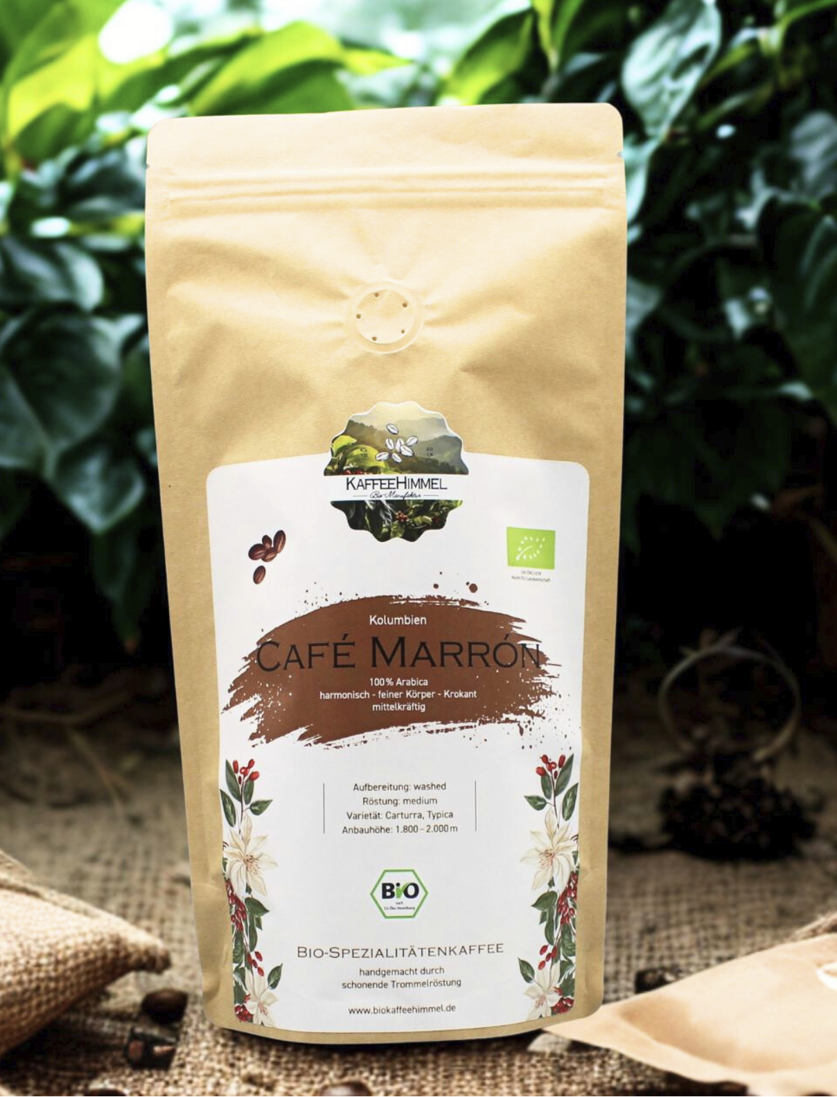 Cafe Marron Bio-Kaffee von Bio-Kaffeerösterei Kaffeehimmel für Vollautomat