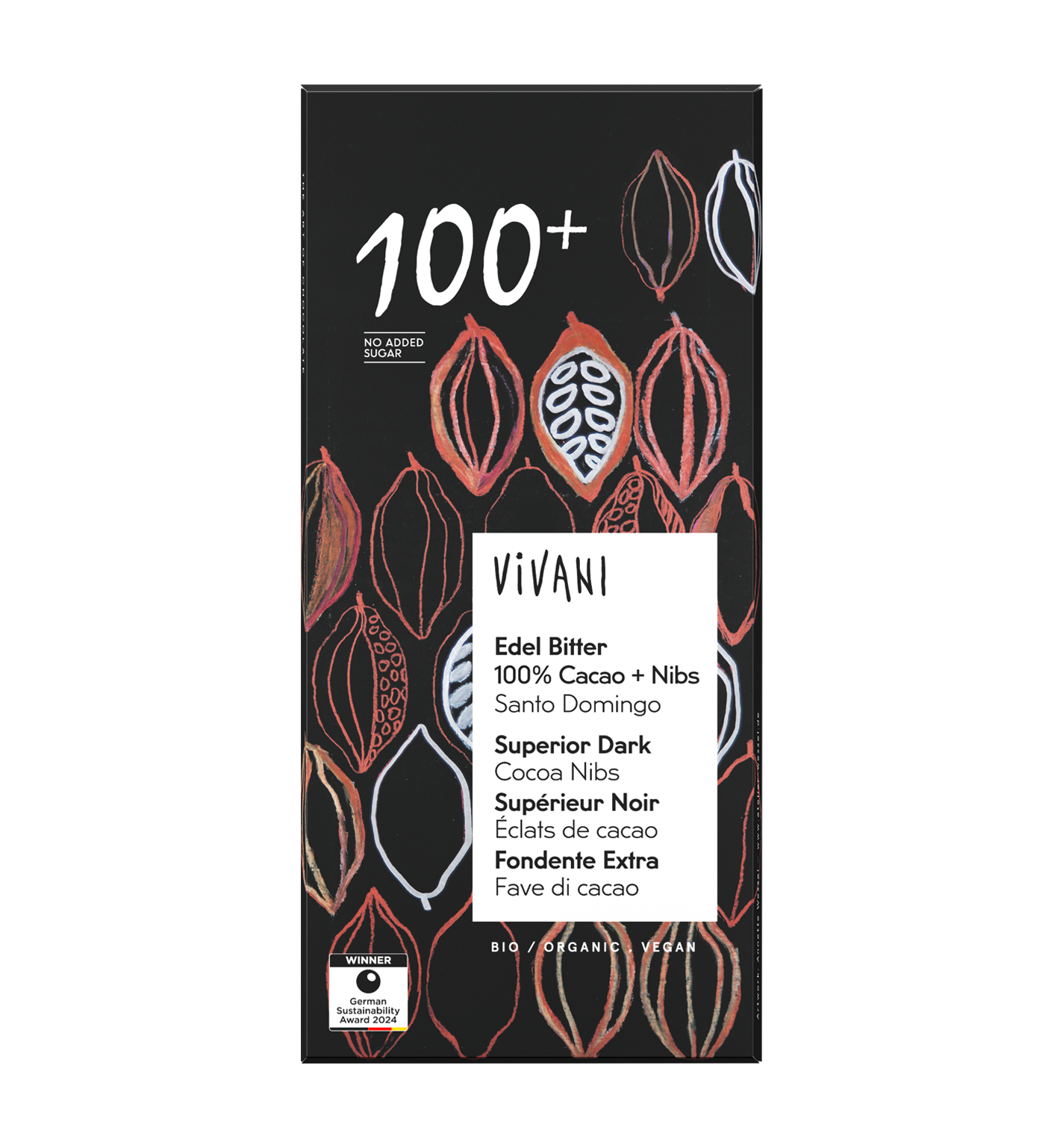 Vivani Edel Bitter 100+ Schokolade - Kaffeehimmel Bio-Manufaktur