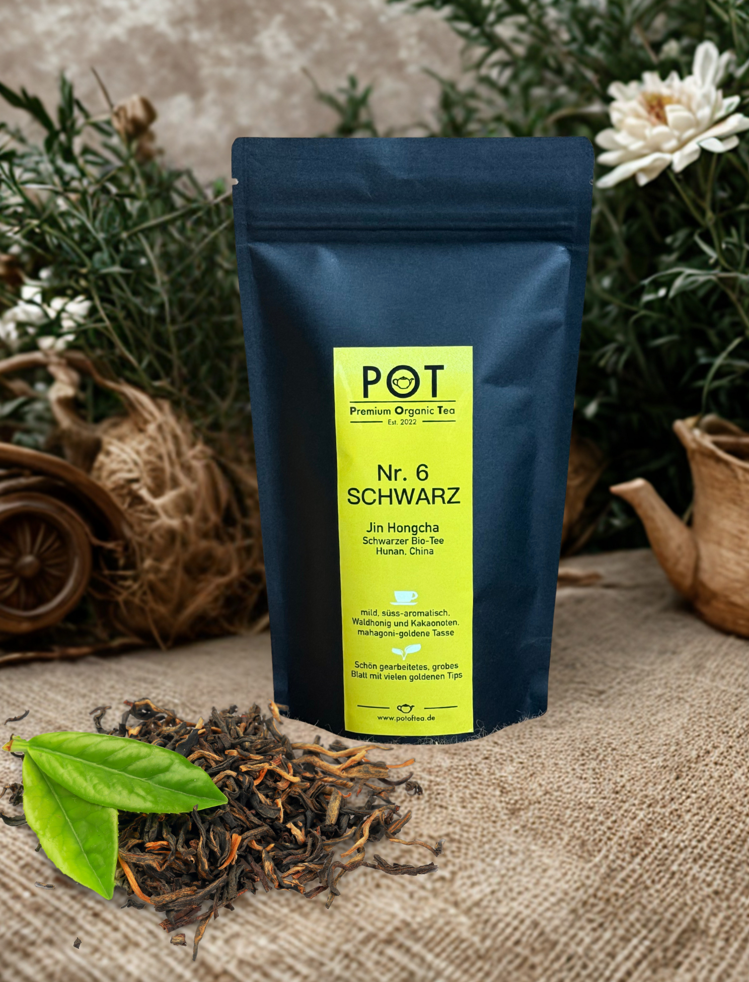 Jin Hongcha schwarzer Bio-Tee aus China