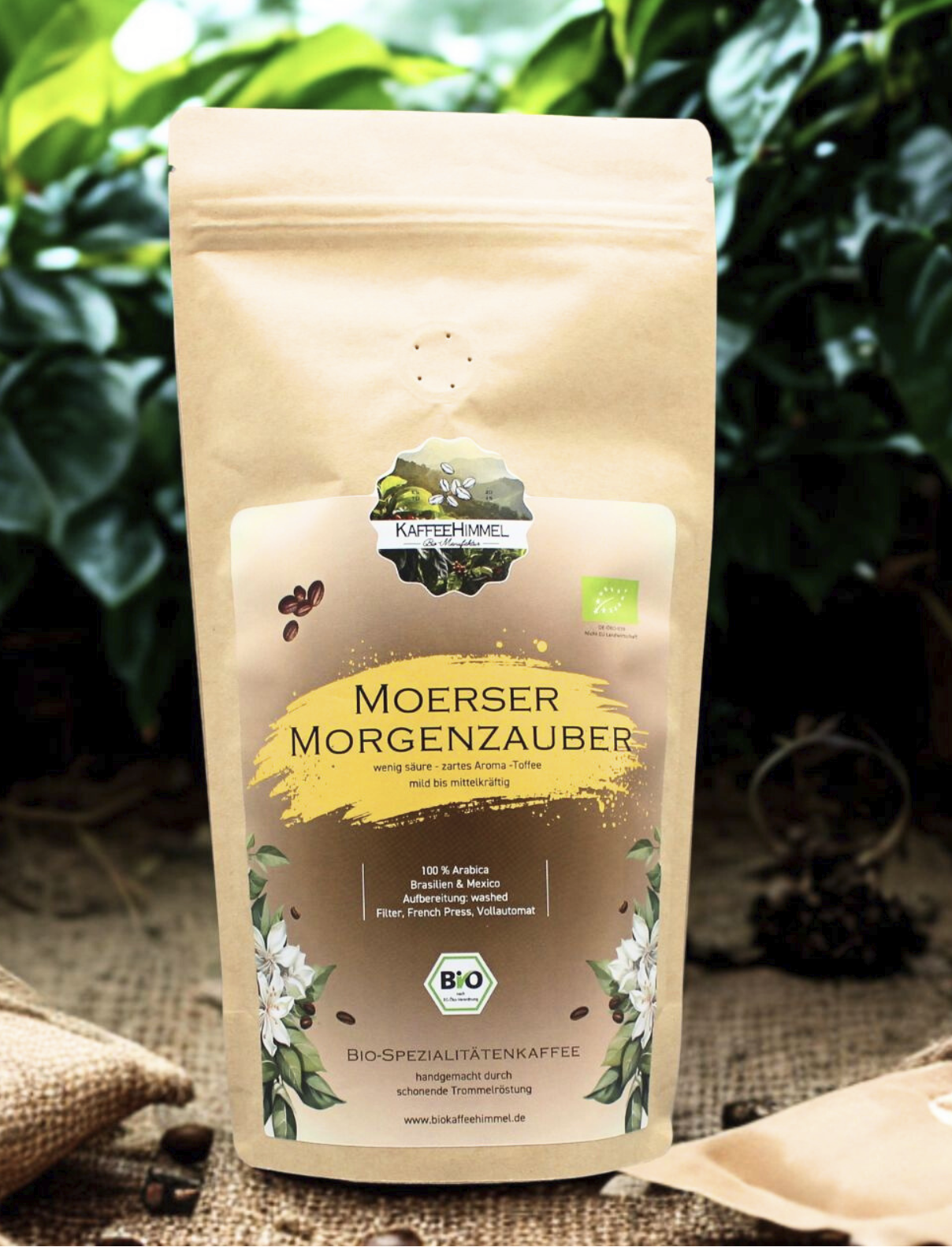 Moerser Morgenzauber Bio-Kaffee Bio-Kaffeeroesterei Kaffeehimmel saeurearm Vollautomat und Filter