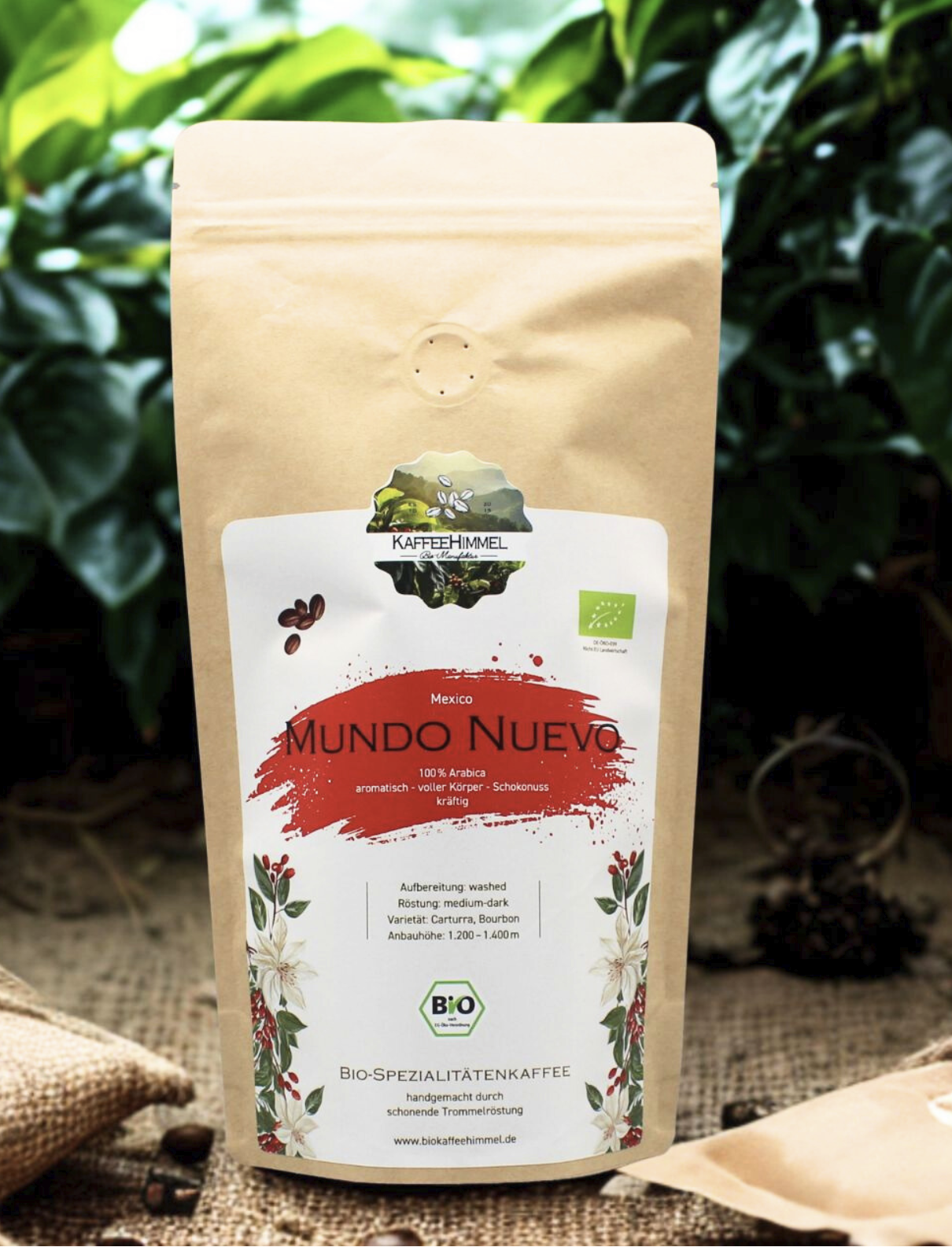 Mundo Nuevo Bio-Kaffee von Bio-Kaffeeroesterei Kaffeehimmel für Vollautomat und Filter