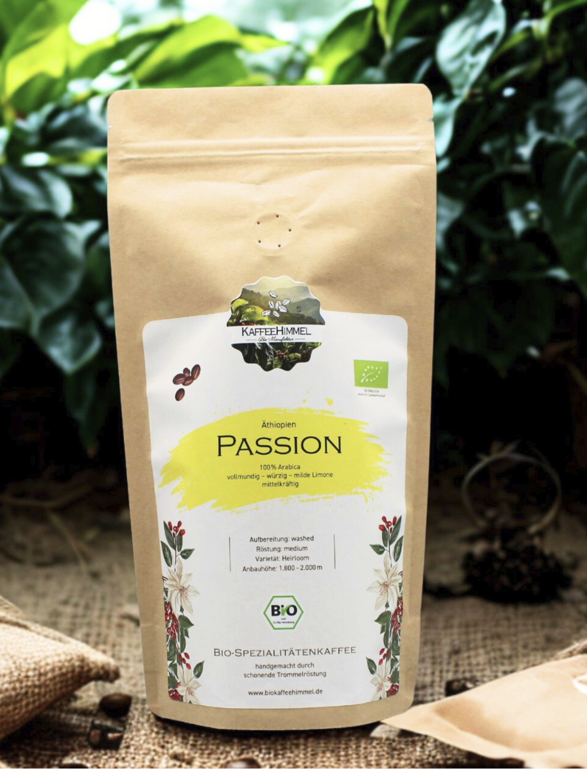 Passion Bio-Kaffee von Bio-Kaffeeroesterei Kaffeehimmel für Vollautomat Filter