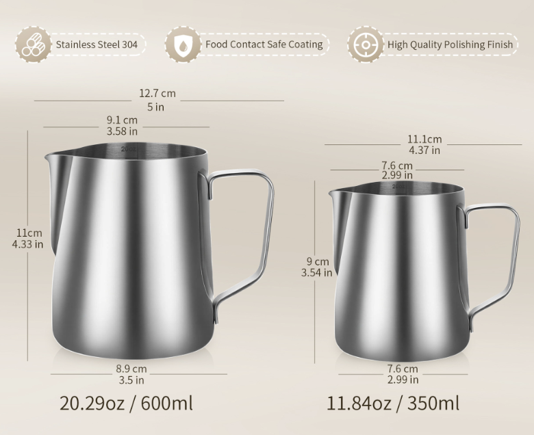 KaffeeHimmel Milchkännchen Edelstahl - Kaffeehimmel Bio-Manufaktur