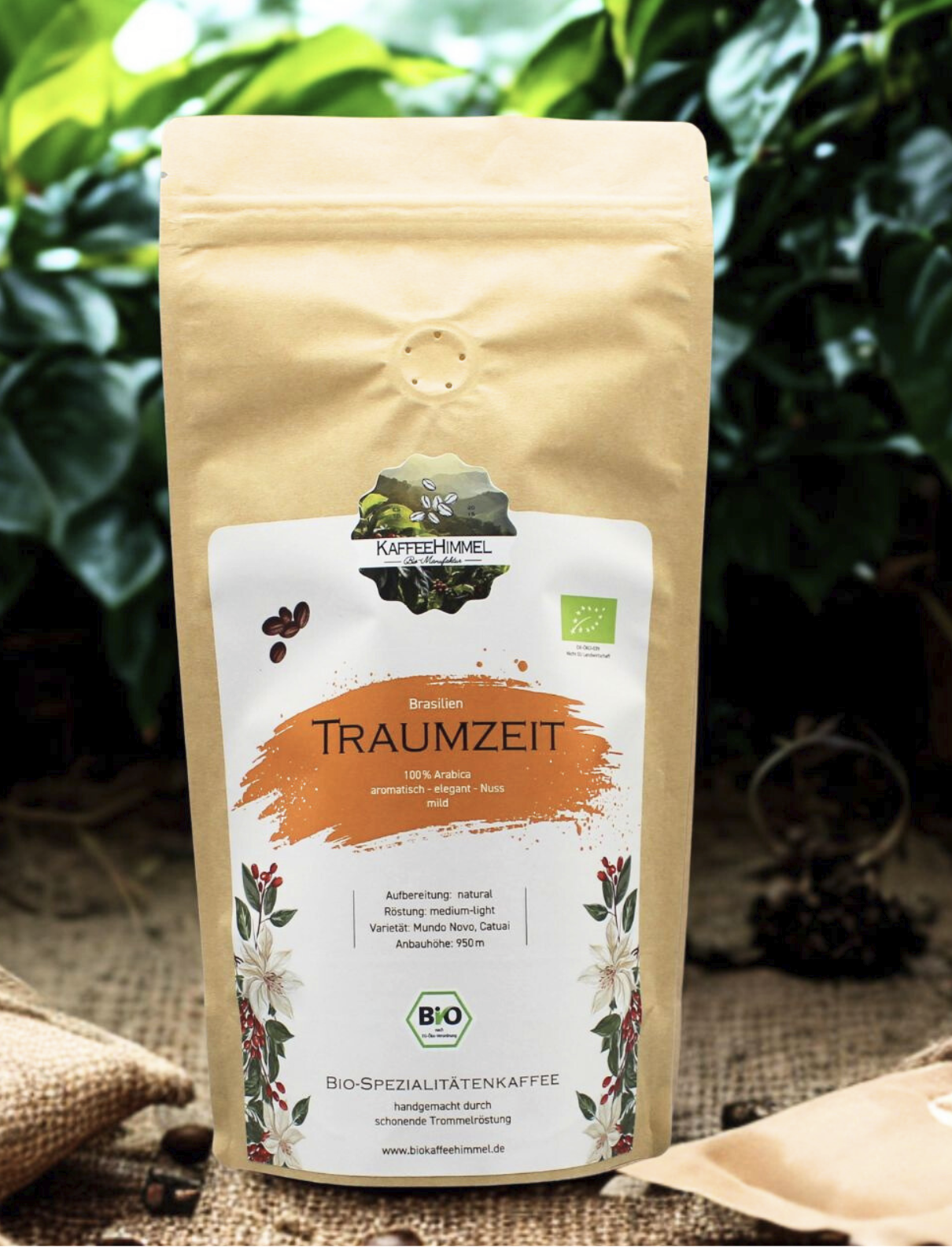 Traumzeit Bio-Kaffee Bio-Kaffeeroesterei Filter Vollautomat Saeurearm